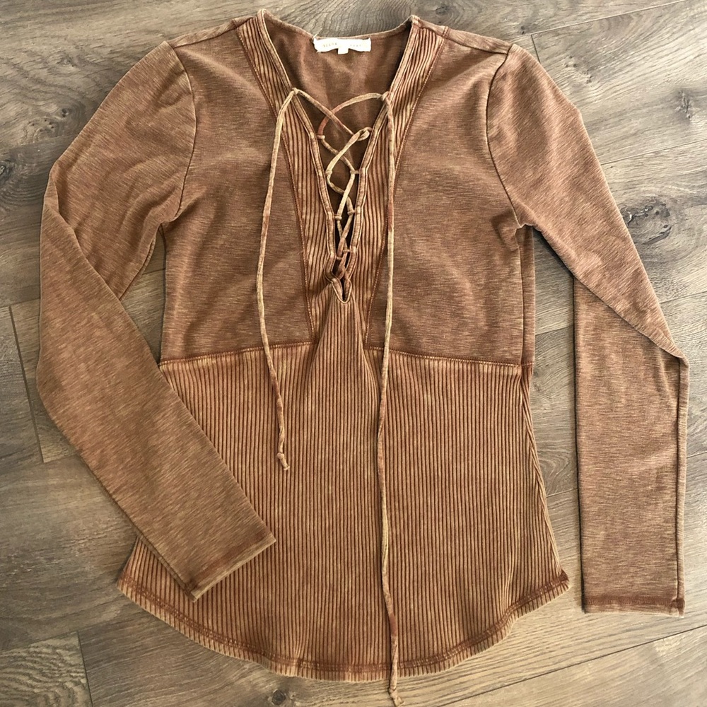 Gilded Intent (Buckle) Lace up Long Sleeve
